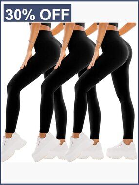 3 Pack High Waist Buttery Soft Yoga Leggings for Women Workout Athletic